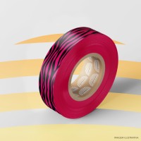2M Fita Zebra Preta com Rosa 20m