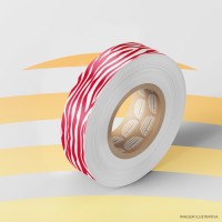 2M Fita Zebra Branco com Vermelho 20m