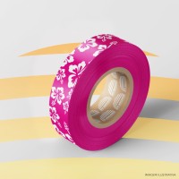 2M Fita Floral Branca e Rosa 20m
